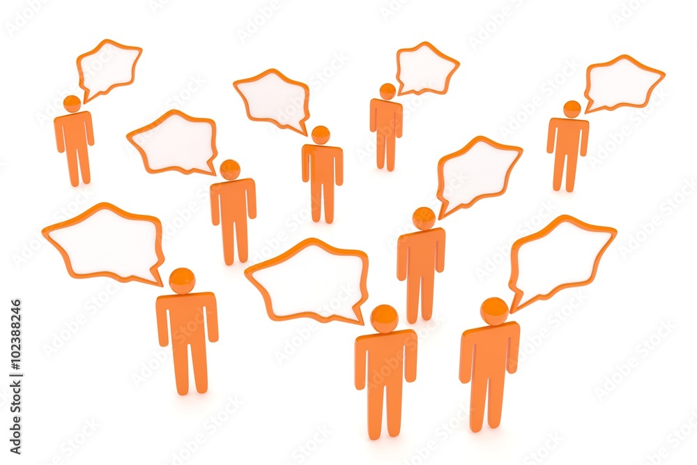 people with talk bubbles isolated over a white background people with talk bubbles isolated over a white background