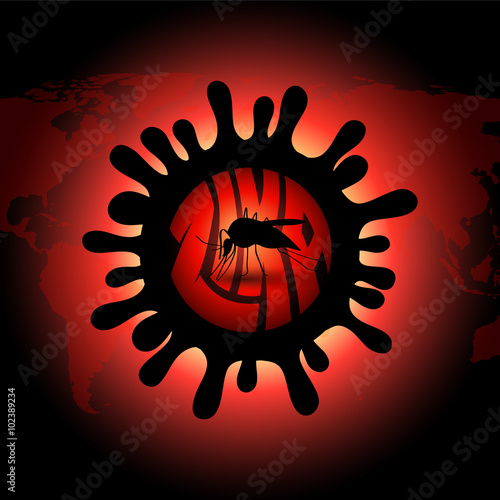 infected mosquito vector icon illustration - stop zika virus
