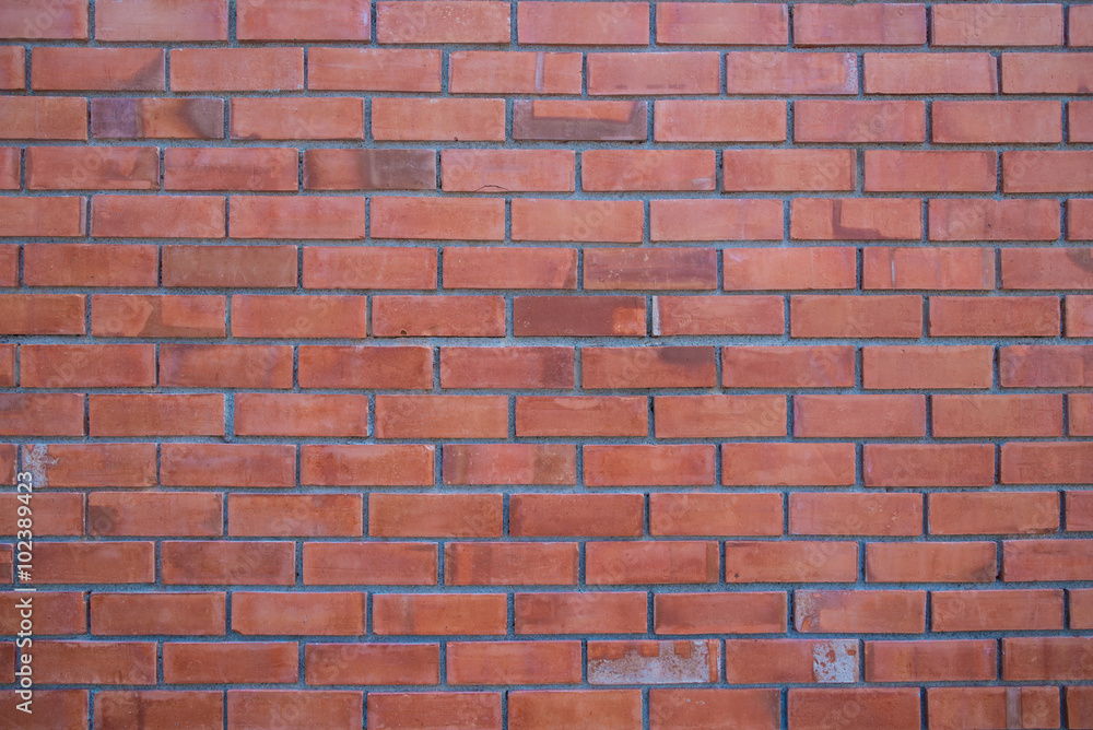 A wall of red brick aging by time and faded by weather. a stone work and background for house design A wall of red brick aging by time and faded by weather. a stone work and background for house design