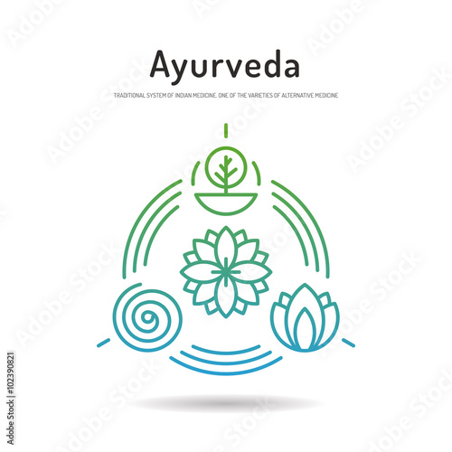 Ayurveda set icon 02