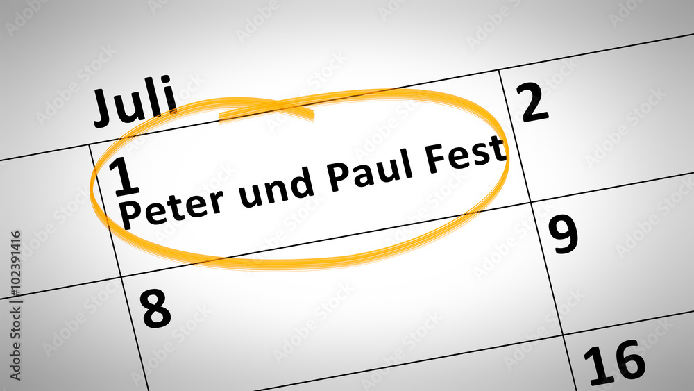 Peter and Paul Festival first of July in german language Peter and Paul Festival first of July in german language