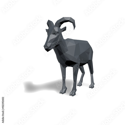 Abstract goat polygonal. Vector illustration.