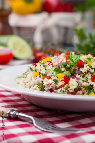 TABBOULEH Salad with cous cous and vegetable.