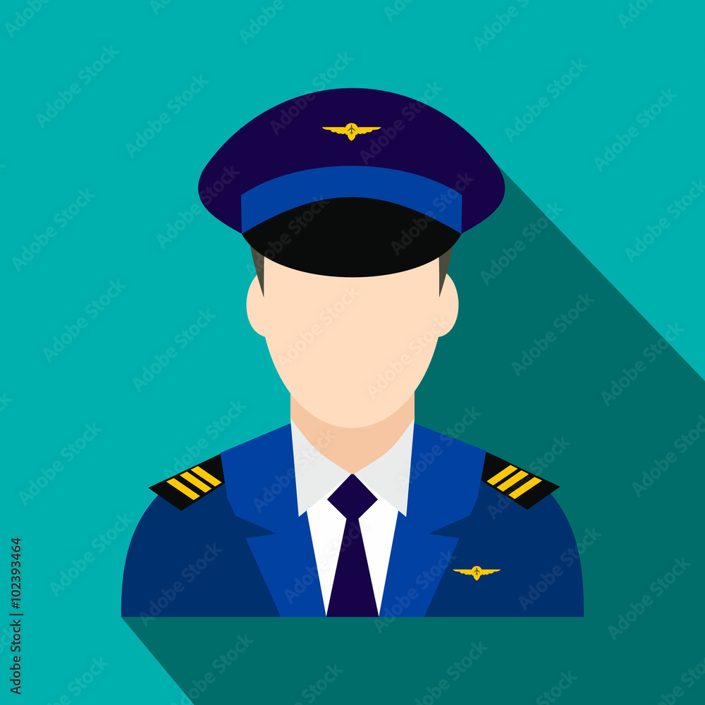 Captain of the aircraft flat icon Captain of the aircraft flat icon