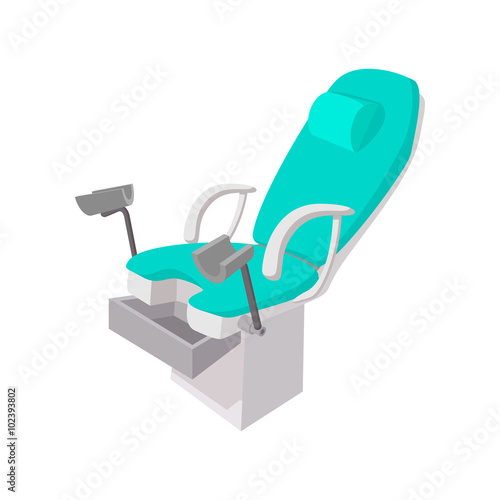 Medical gynecological chair cartoon icon