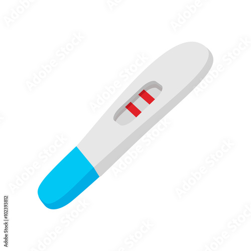 Positive pregnancy test cartoon icon