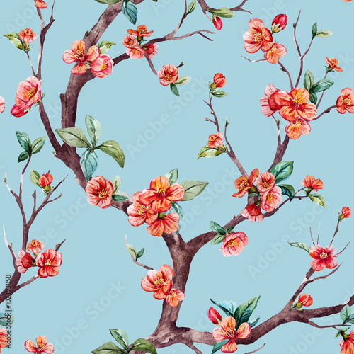 Obraz na płótnie piękny retro roślina wzór drzewa