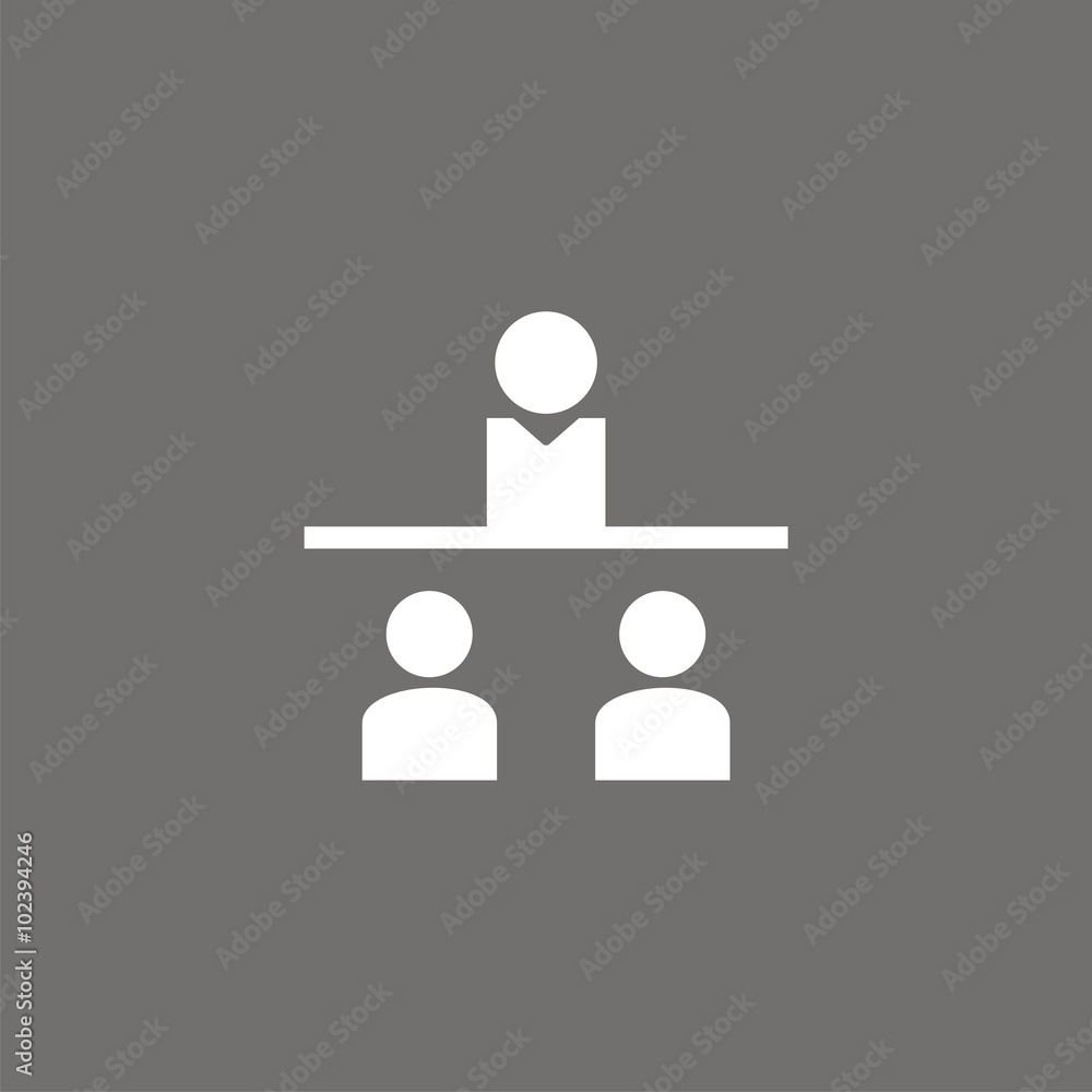 Icono de enseñanza o mentora. Profesor con alumnos. Ilustración vectorial sobre fondo oscuro Icono de enseñanza o mentora. Profesor con alumnos. Ilustración vectorial sobre fondo oscuro