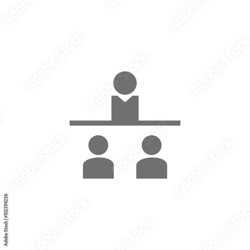 Icono de enseñanza o mentora. Profesor con alumnos. Ilustración vectorial aislada