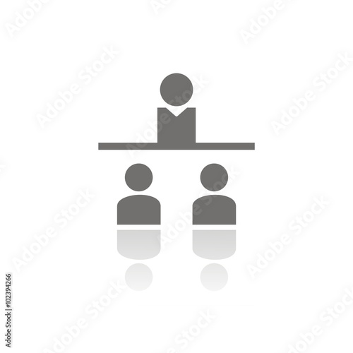 Icono de enseñanza o mentora. Profesor con alumnos. Ilustración vectorial aislada