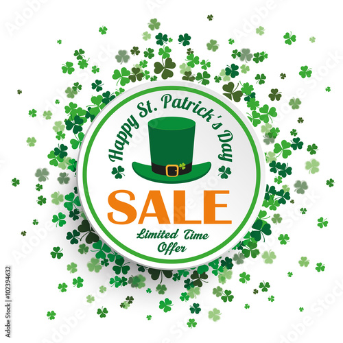 White Circle St Patricks Day Sale