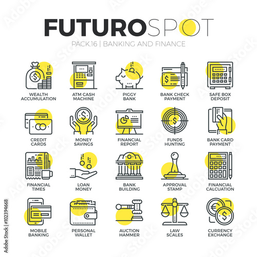 Banking services Futuro Spot Icons