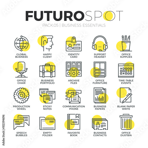 Business Office Futuro Spot Icons