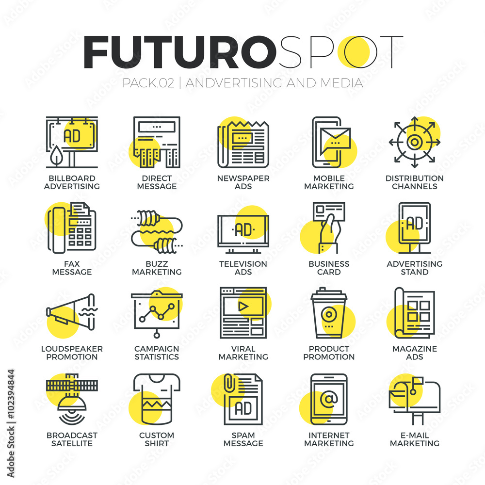 Advertising channels Futuro Spot Icons Advertising channels Futuro Spot Icons