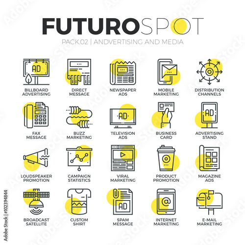 Advertising channels Futuro Spot Icons