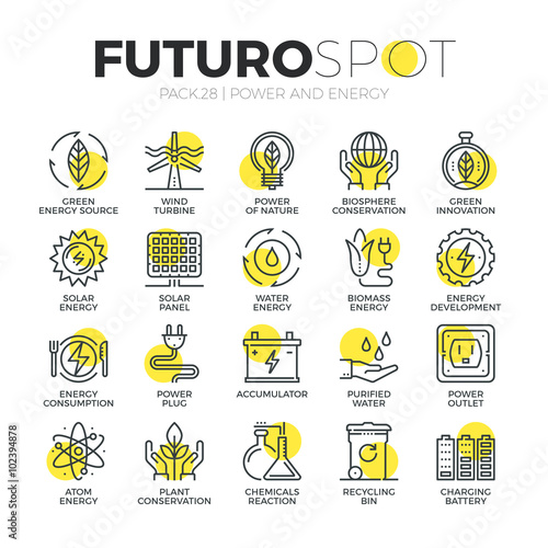 Sustainable Energy Futuro Spot Icons