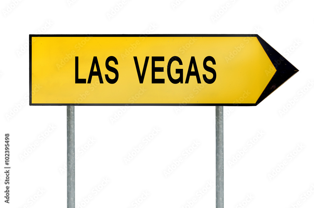 Yellow street concept sign Las Vegas isolated on white Yellow street concept sign Las Vegas isolated on white