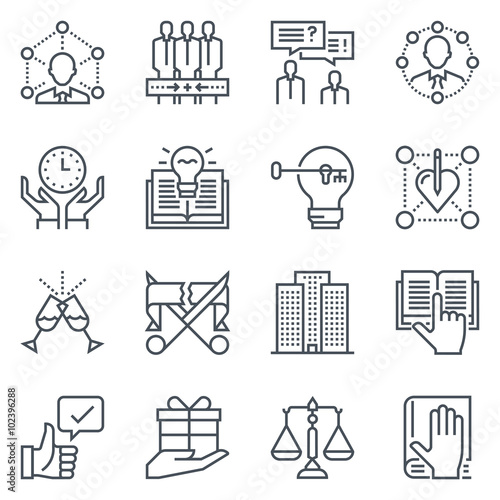 Support and tele market icon set