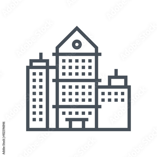 Skyscraper  office building icon