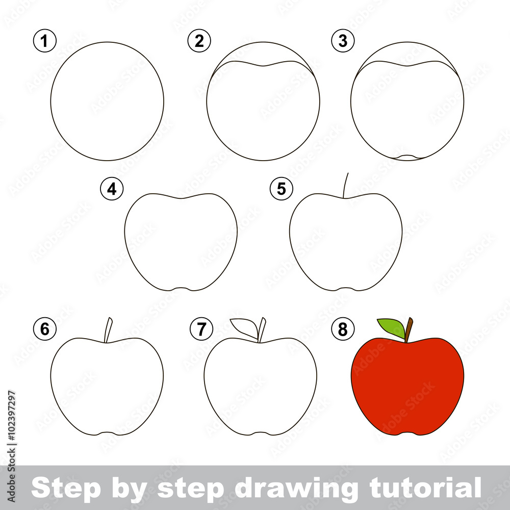 Apple Drawing Tutorial - How to draw Apple step by step