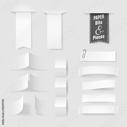 Paper pieces, eps10 vector