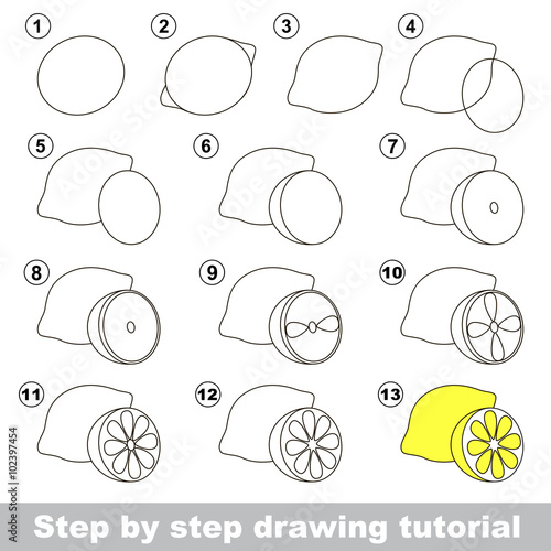Drawing tutorial. How to draw a Lemon