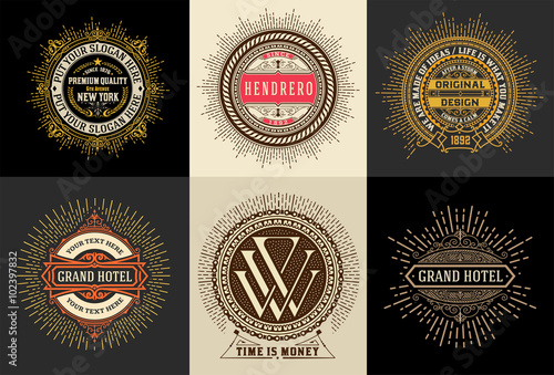 Vintage logo template, Hotel, Restaurant, Business or Boutique I