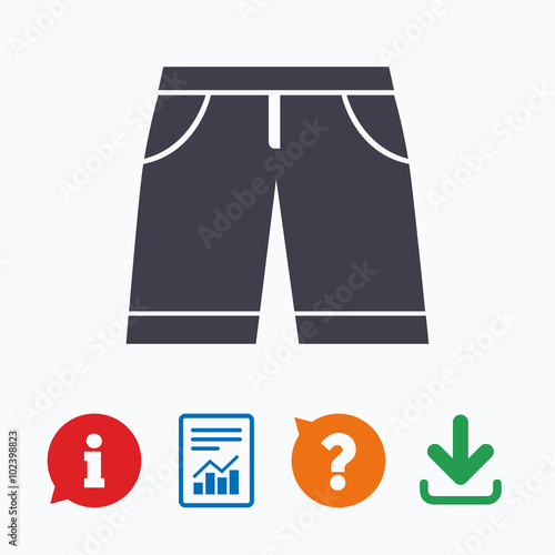 Men's Bermuda shorts sign icon. Clothing symbol.