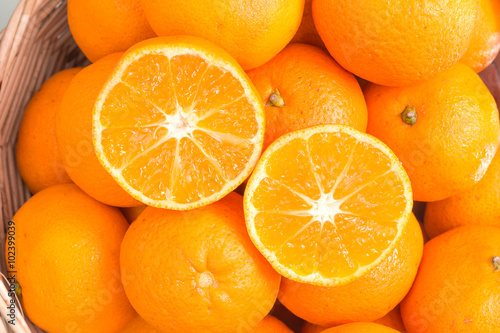 Healthy food, Orange on Basket