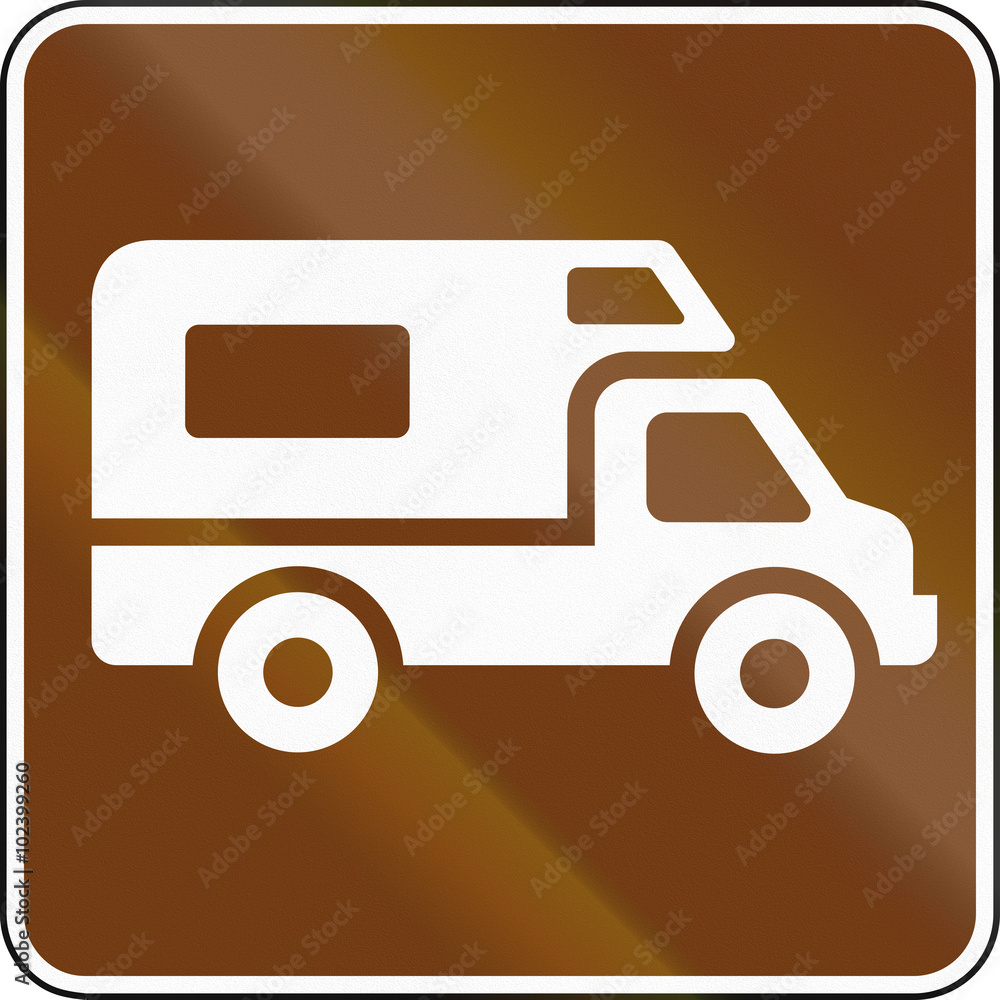 United States MUTCD guide road sign - Recreational Vehicle Site United States MUTCD guide road sign - Recreational Vehicle Site
