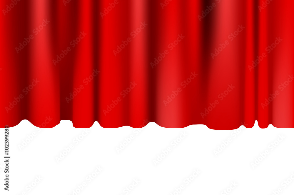 Red fabric curtain vector illustration. Red fabric curtain vector illustration.