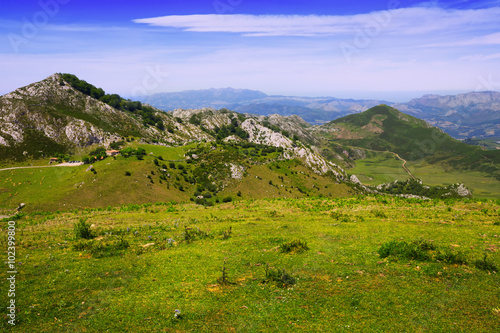Asturian mountains from high point in summer