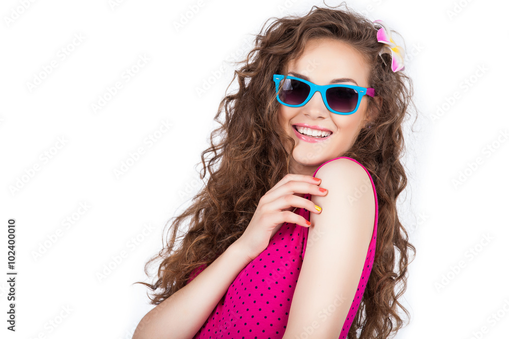 fashion portrait of sensual stylish woman on a white background fashion portrait of sensual stylish woman on a white background