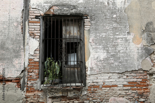 Cuba, old wall with window, Santiago de Cuba