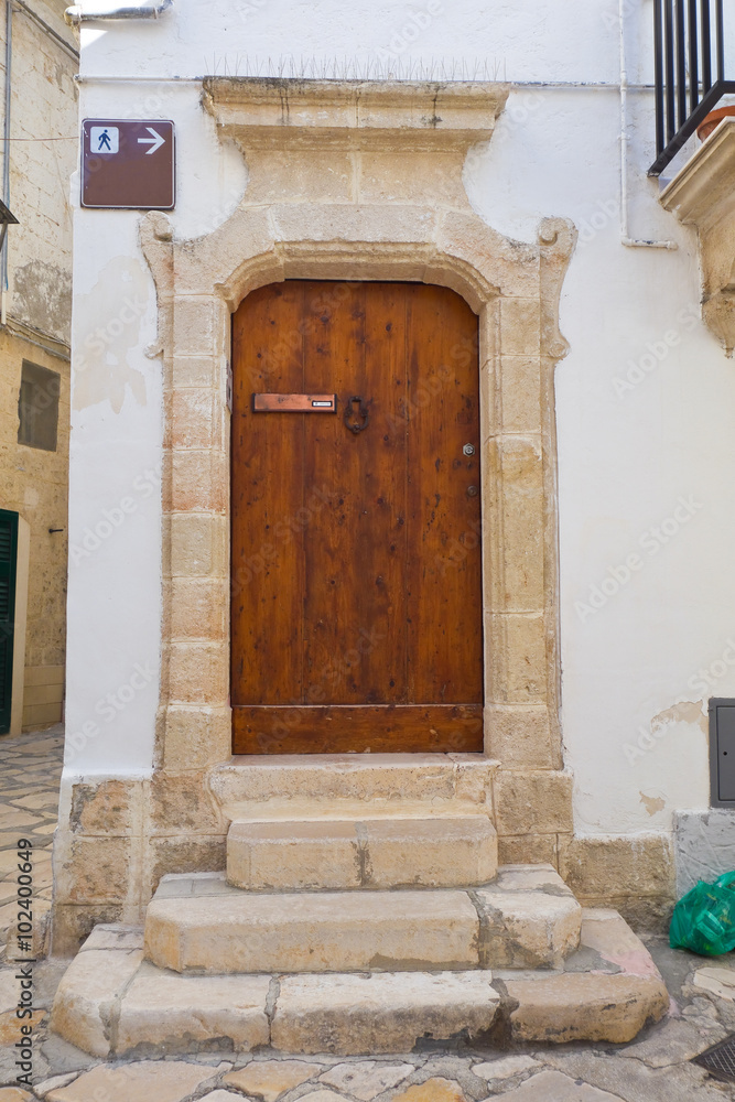 Wooden door. Monopoli. Puglia. Italy. 