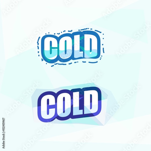 cold letters. ice concept - vector