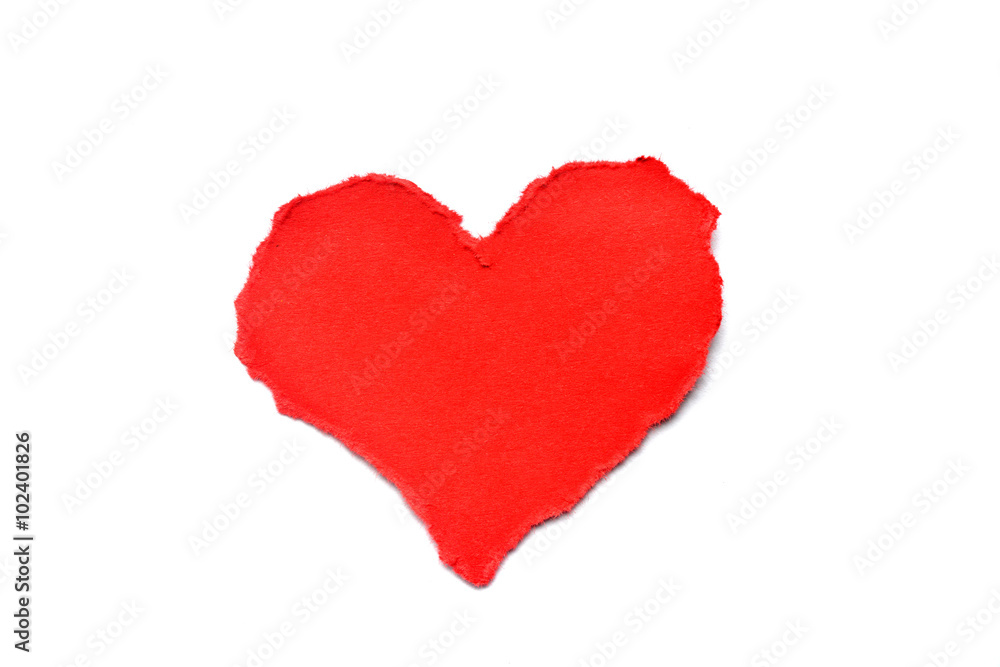 Red torn paper heart