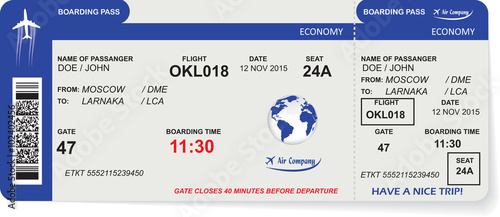 Pattern of airline boarding pass ticket