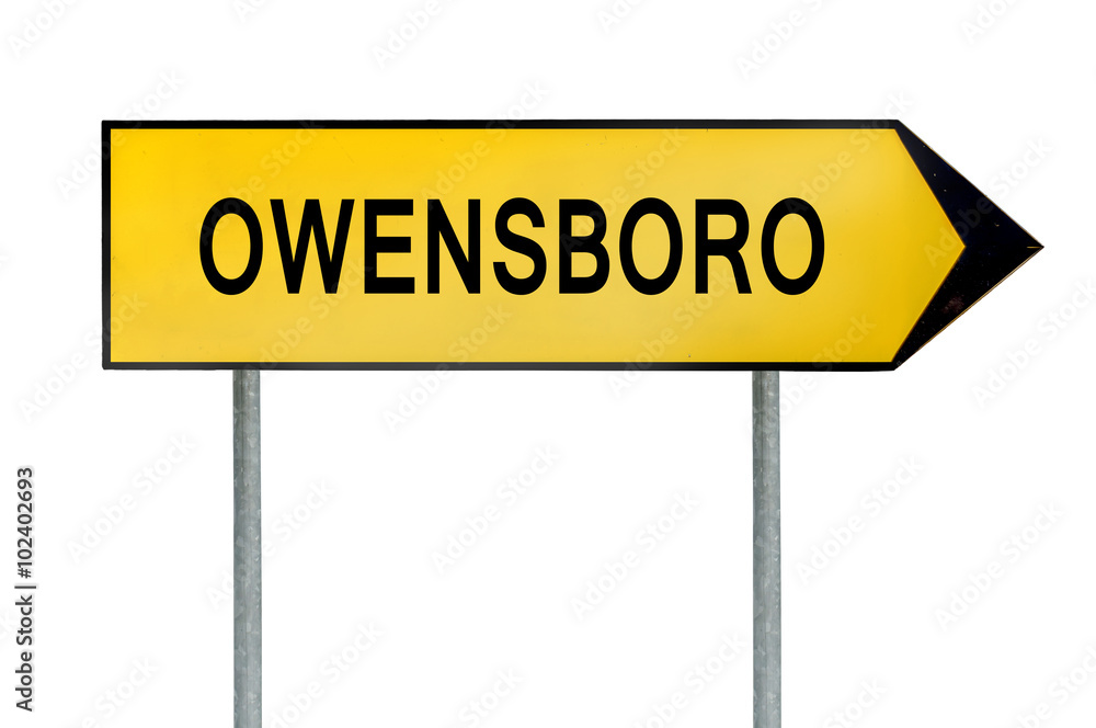 Yellow street concept sign Owensboro isolated on white Yellow street concept sign Owensboro isolated on white