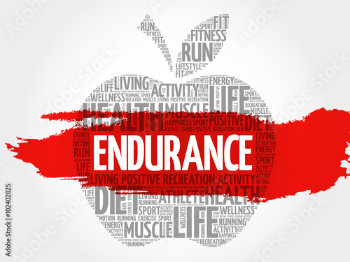 ENDURANCE apple word cloud, health concept