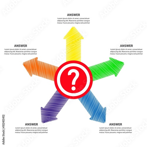 Question Mark with Answers / Decision Making - Vector arrows Infographic template