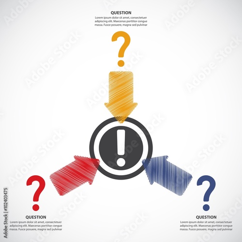 Question Mark with Answers / Decision Making - Vector arrows Infographic template