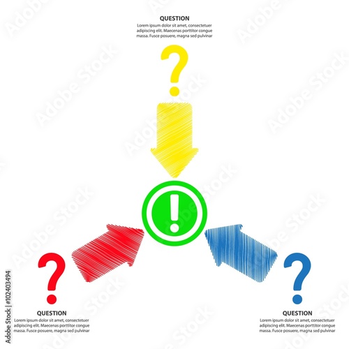 Question Mark with Answers / Decision Making - Vector arrows Infographic template