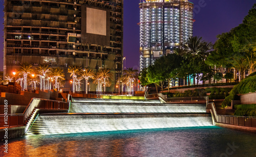 Fountain near Burj Khalifa on New Year 2016