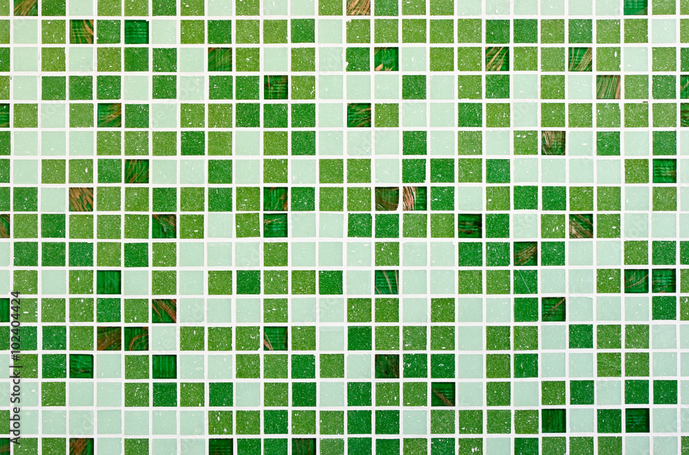 Fototapeta premium Green glass mosaic texture background