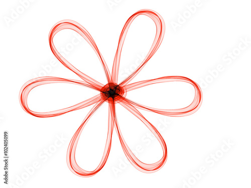 flower drawn red gradient lines