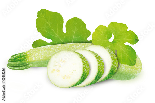 Canvastavla Marrow zucchini squas slices isolated with clipping path