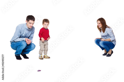 parents playing with son