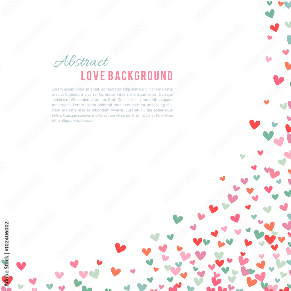 Romantic pink and blue heart background. Vector illustration