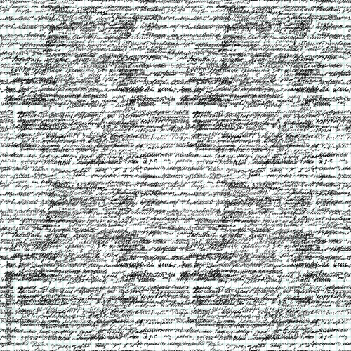 Seamless pattern of mathematical operation and equation, endless arithmetic pattern on endless copybook paper sheet. Handwritten lesson. Geometry, math, physics, electronic engineering subjects.